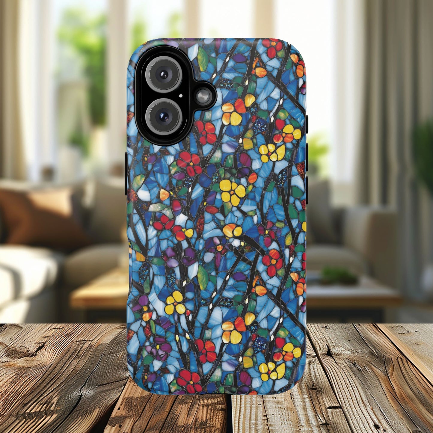 Colorful Floral Phone Case, Tough Magnetic Phone Cover, Durable Tech Accessory, Unique Gift for Her, Vibrant Smartphone Case