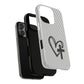 Tough Magnetic Phone Case with Heart & Cross Design, Durable Phone Cover, Unique Gift for Her, Stylish Accessory, Everyday Use