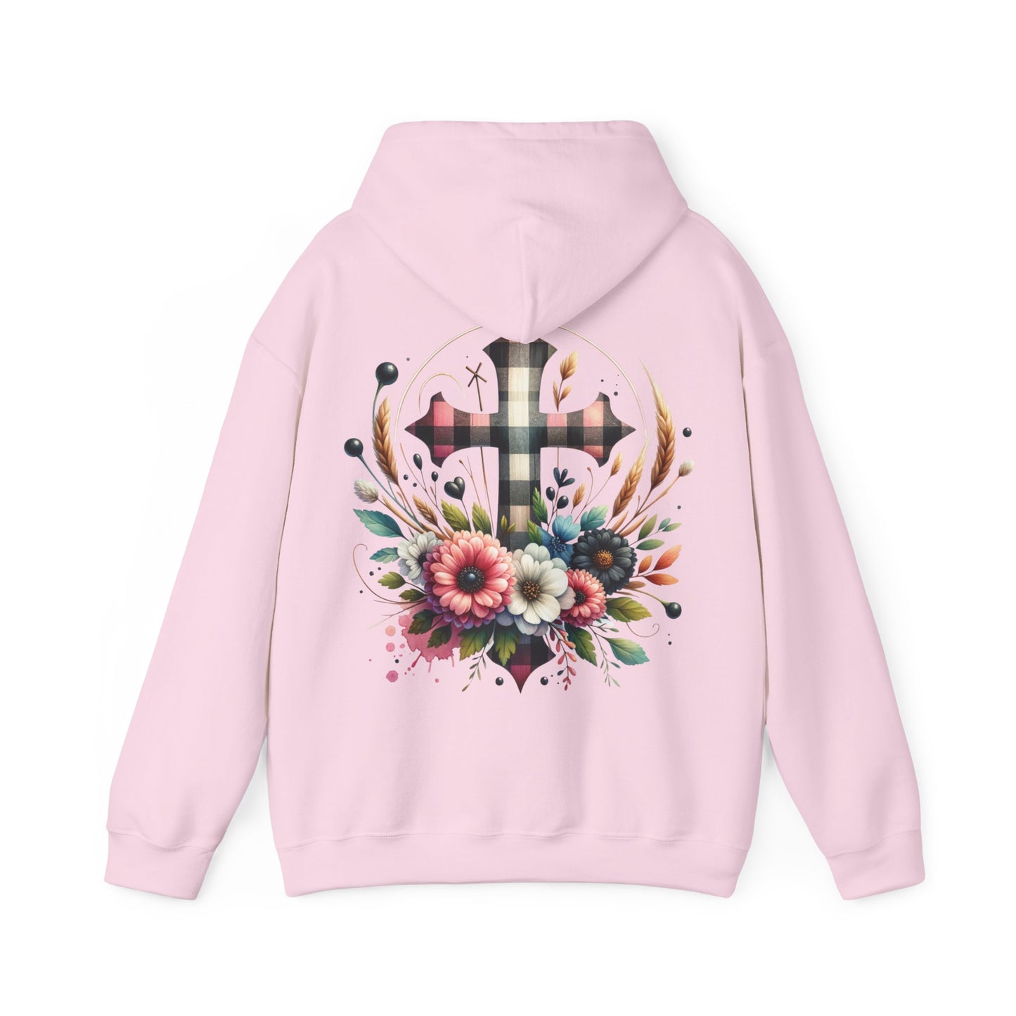 Faith and Floral Cross Unisex Gildan Hoodie Sweatshirt