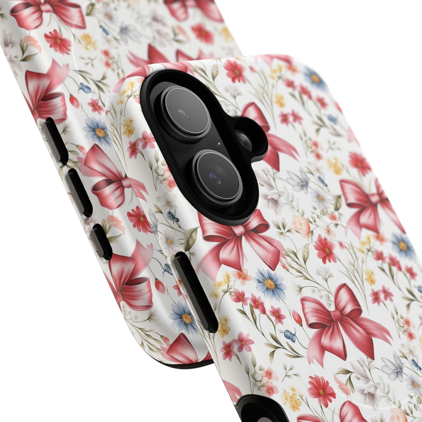 Personalized Rosette Coquette Floral Phone Case - Tough MagSafe® Magnetic Cases, Protective Cover, Stylish Tech Accessory, Gifts for Her