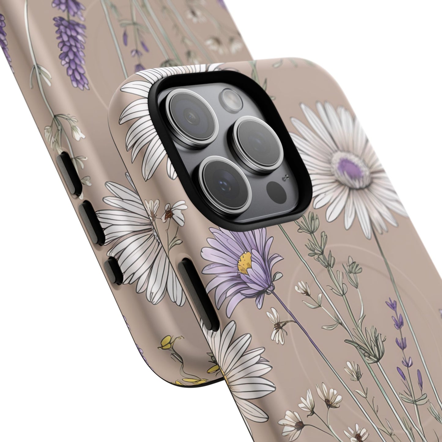 Lavender Floral Tough Magnetic Phone Case | Durable Protective Cover, Flower Design, Gifts for Her, Phone Accessories, Nature Lover
