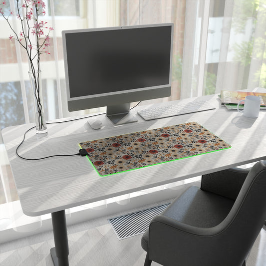 Boho Chic Floral LED Gaming Mouse Pad