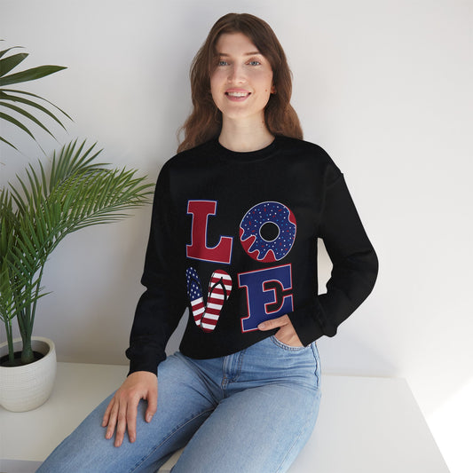 Patriotic LOVE Unisex Heavy Blend™ Crewneck Sweatshirt