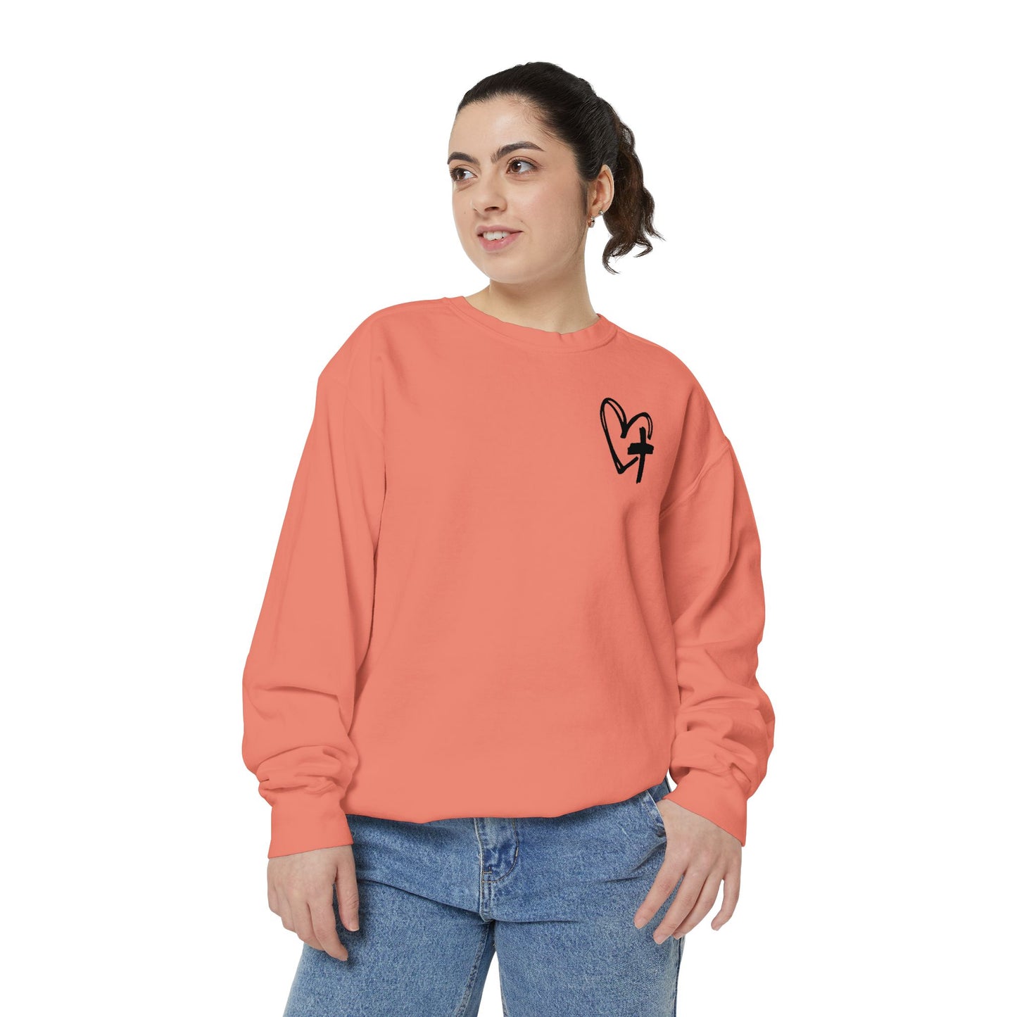 Faith and Floral Cross Unisex Garment-Dyed Sweatshirt