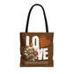 LOVE Always Brown Tote Bag.