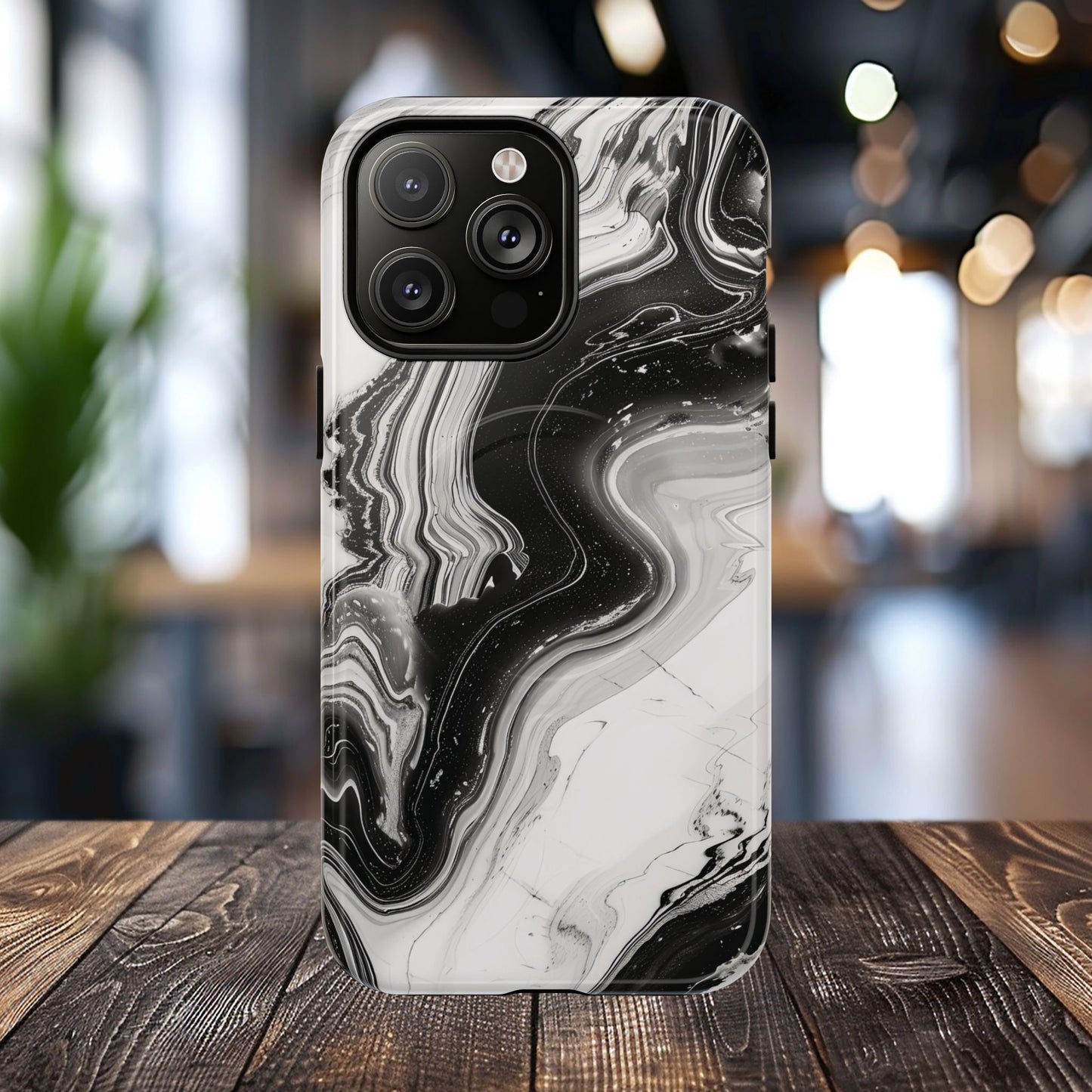 Black Marble Magnetic iPhone Case for Tough Protection, Stylish iPhone Mobile Accessory, Fashionable Gift, Unique Marble iPhone Design, Durable Smartphone Cover