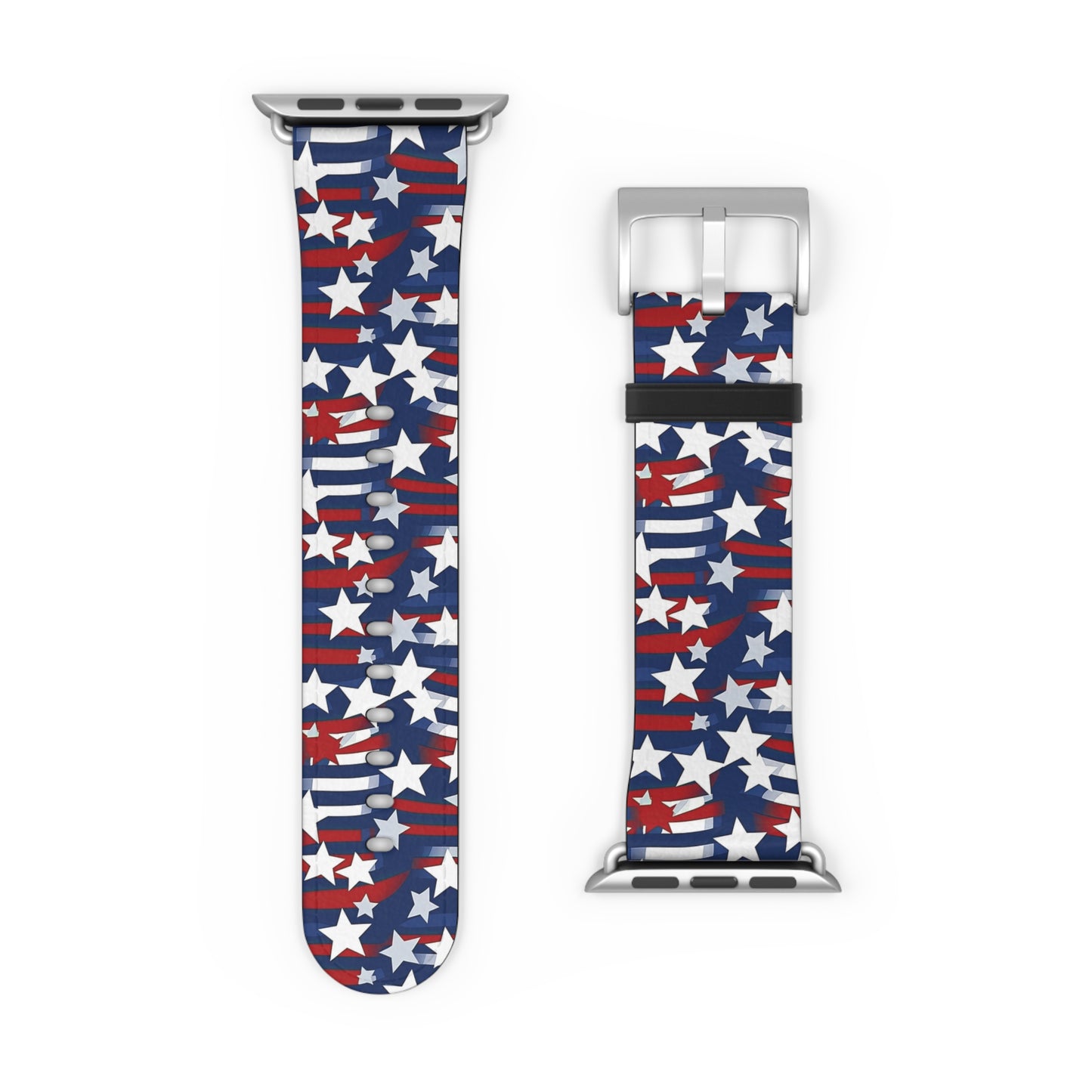 Patriotic Waves - Red, White & Blue Stars | USA Flag Design