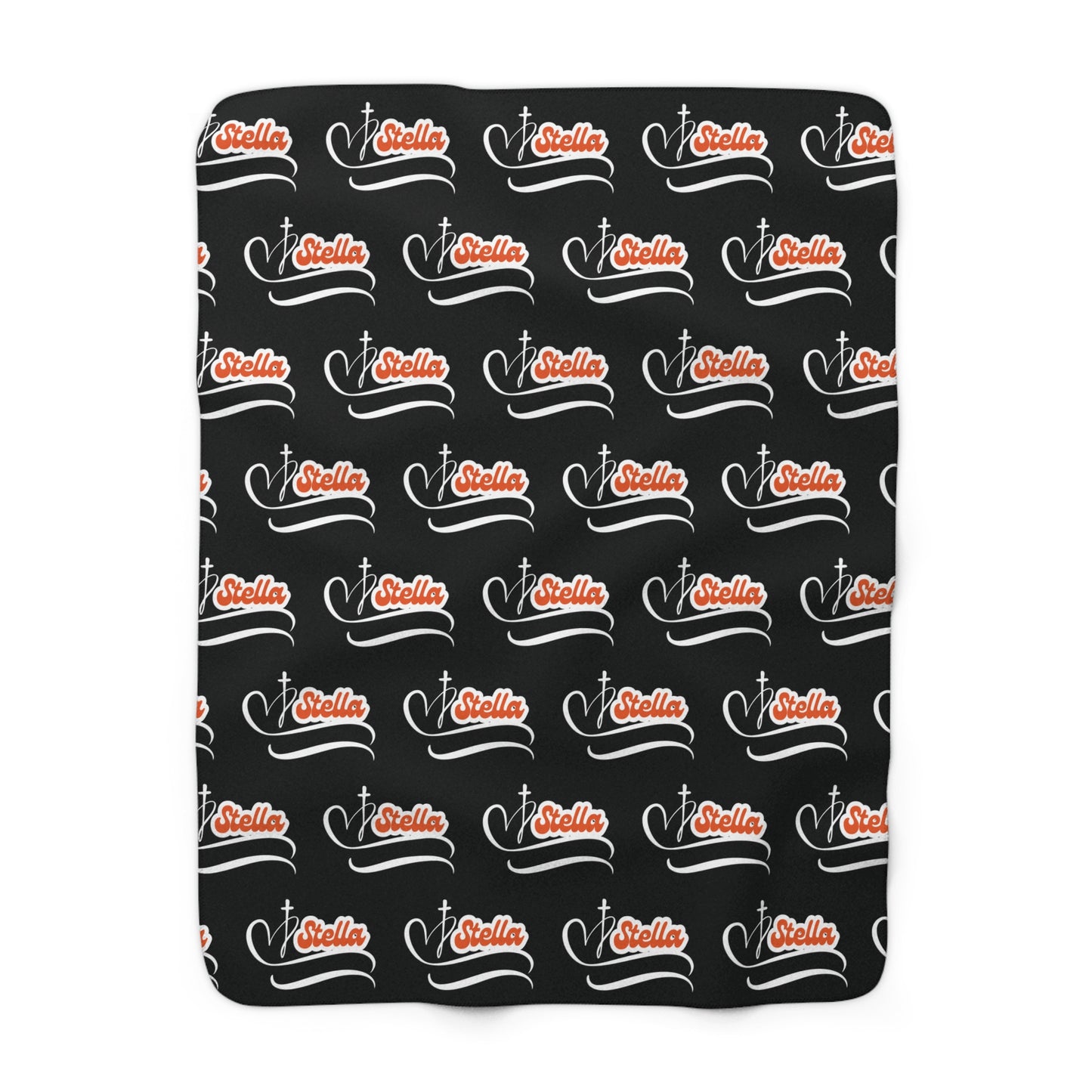 Personalized Name Sherpa Blanket — Cozy Fleece Throw with Script Logo, Christmas Gifts, Gifts for Her/Him.