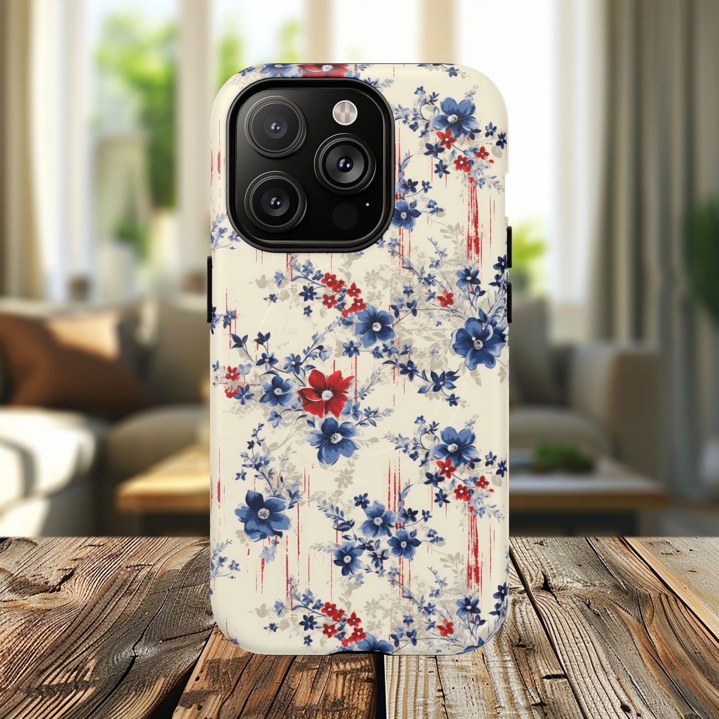 Americana Blossom Drift Tough Magnetic iPhone Case - Durable, Chic, Personalized for Floral Lovers, Gift for Her, Spring Style, iPhone Accessories