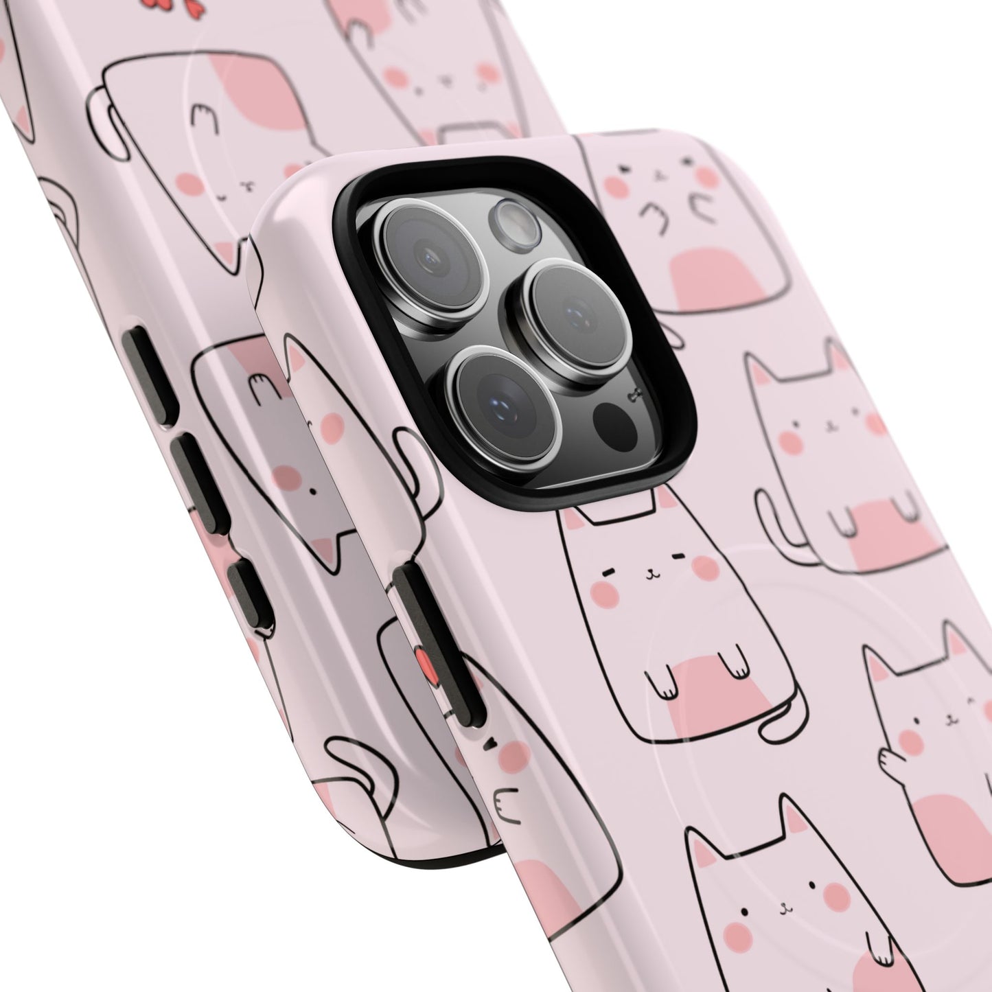 Cute Cat Magnetic iPhone Case, Tough iPhone Cover, Cat Lover Gift, Kawaii Style Case, Pet-Themed Gift