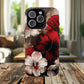 Crimson Noir Tough iPhone Magnetic Cases, Tough iPhone Protector, Stylish Floral Design, Gift for Her, Floral Accessories