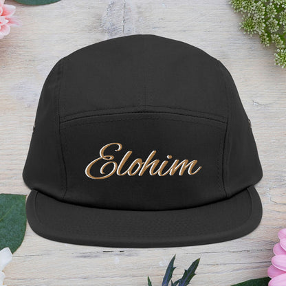 Embroidered 'ELOHIM, GENESIS 1:1'  5 Panel Cap, Trendy Hat, Outdoor Gear, Streetwear Accessory, Unique Gift, Fashion Statement