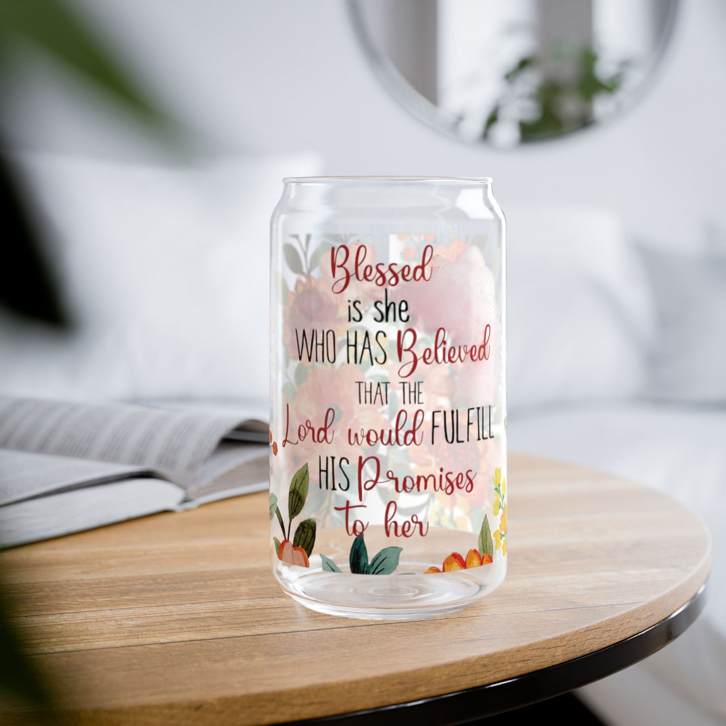 Blessed is She Sipper Glass, 16oz