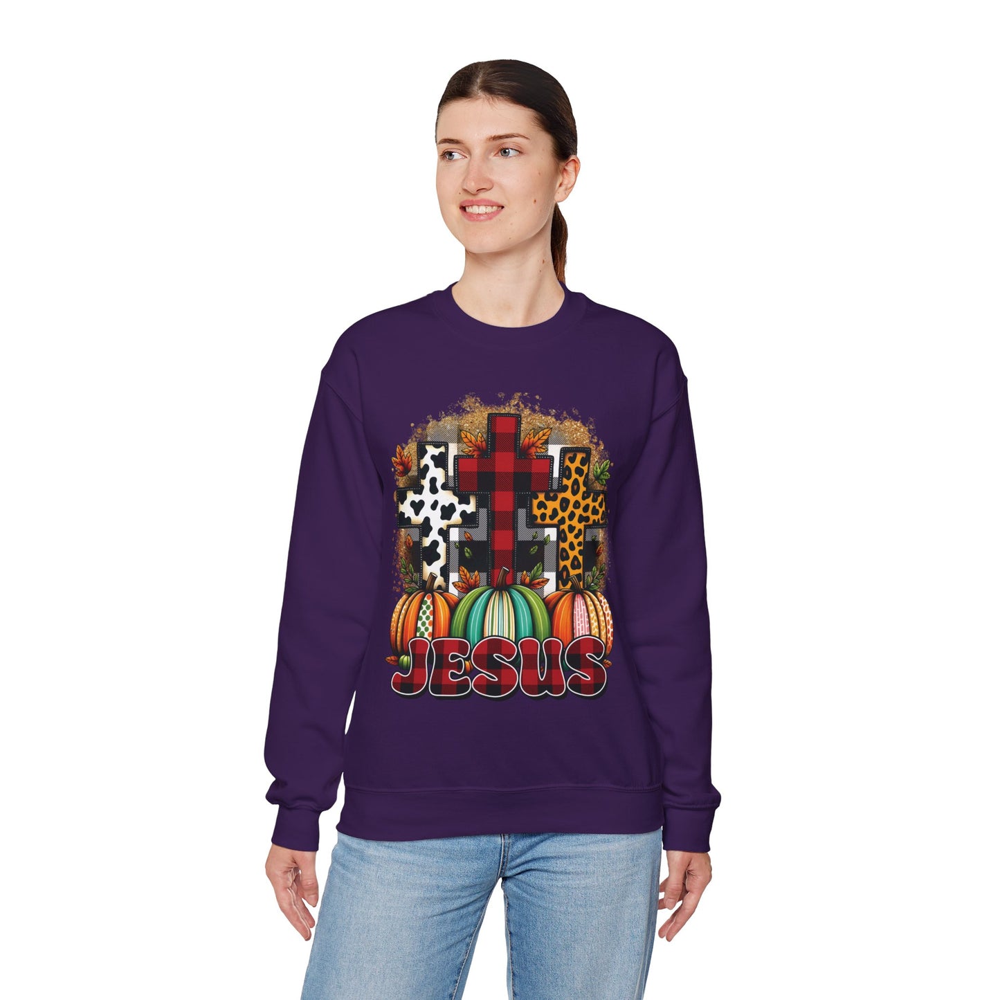 Faithful Harvest Cross Unisex Heavy Blend™ Crewneck Sweatshirt