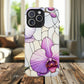 Orchid Grace Tough iPhone Magnetic Case, Protective iPhone Cover, Trendy Stained Glass Design, Floral Gift, Unique iPhone Accessory, Durable iPhone Case