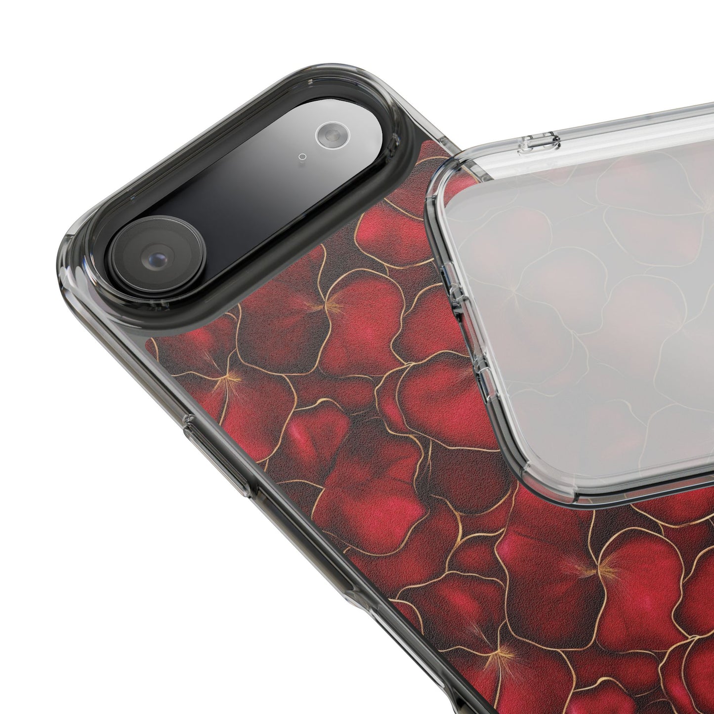 Velvet Petal Noir Floral Petal Clear Impact-Resistant iPhone and Samsung Case.
