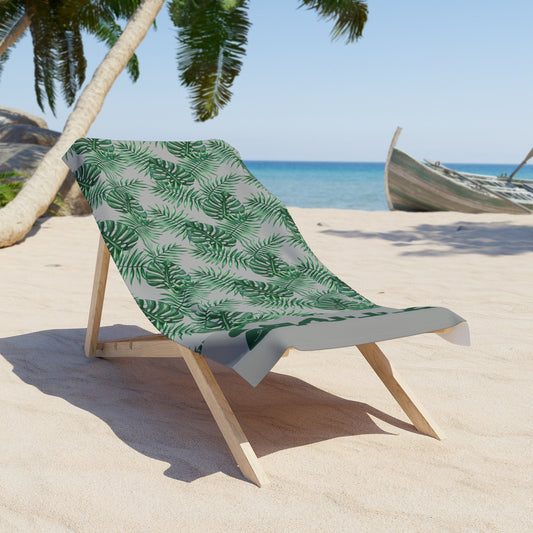 Tropical Bliss Grey Beach Towel