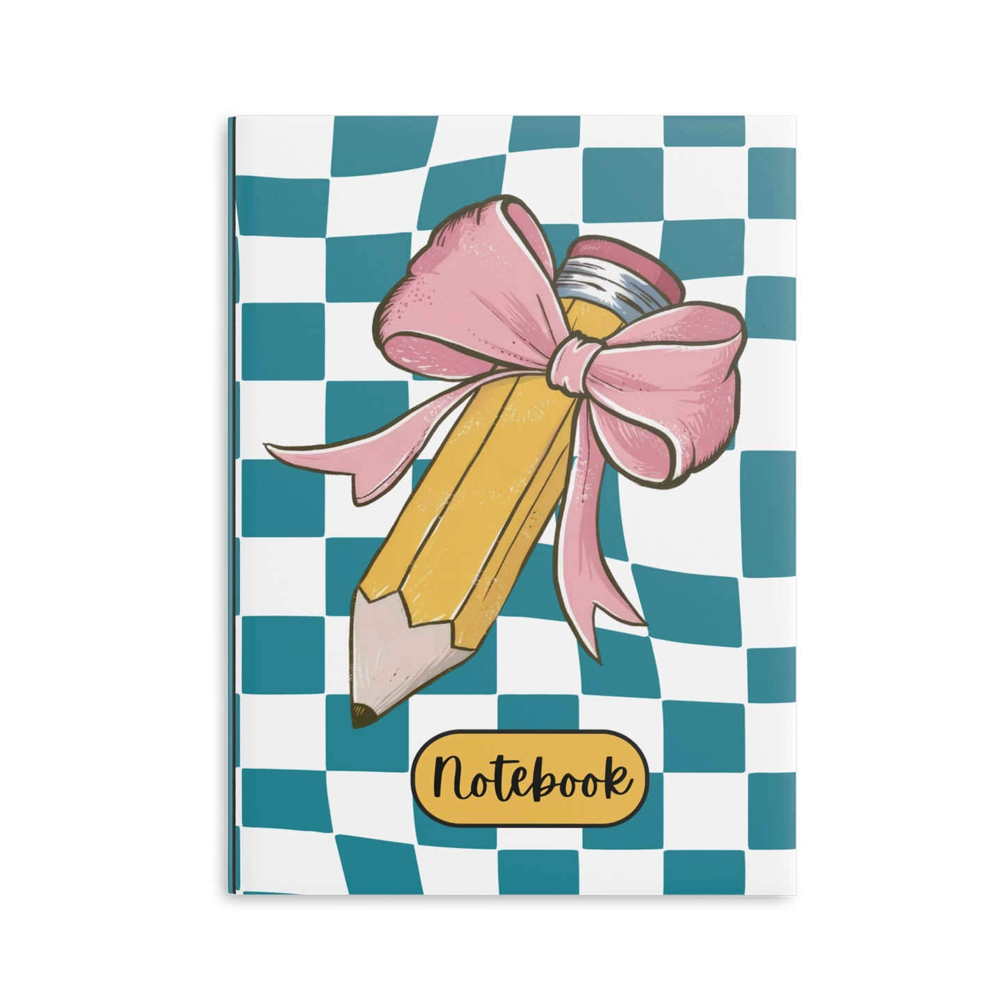 Teal Checkered Charm A Hardcover Notebook (PY)