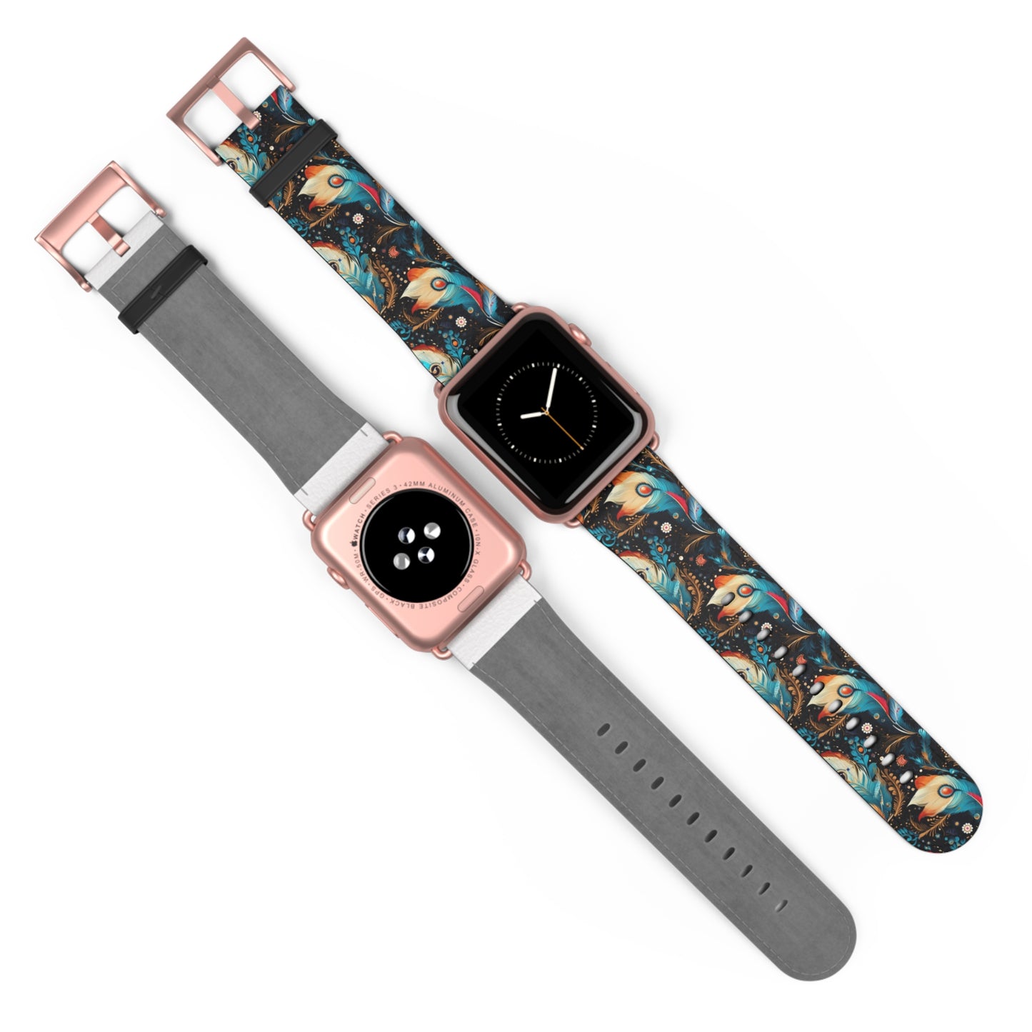 Ethereal Feathers Colorful Design Watch Band - Perfect Gift for Art Lovers,