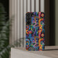 Psychedelic Visions Phone Case with Card Holder - Colorful and Stylish Design for Creatives