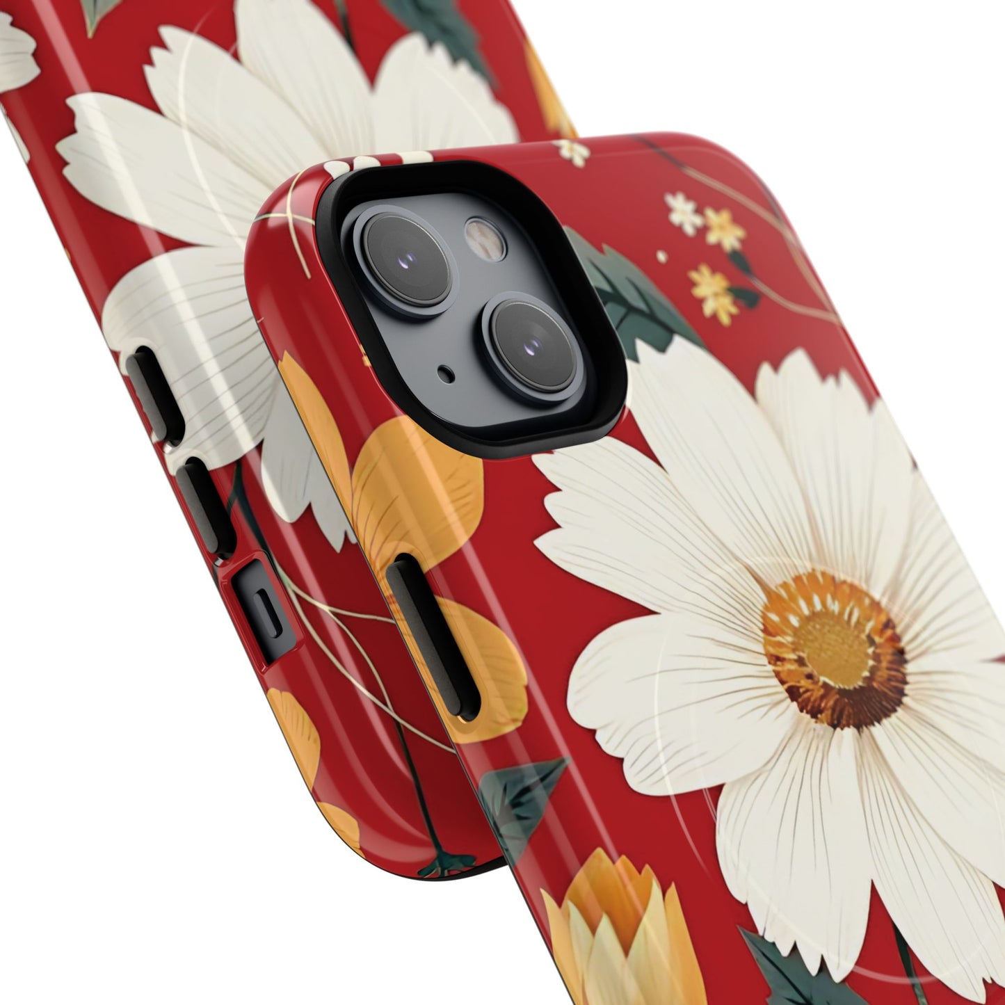 Floral Fusion Tough Magnetic Phone Case | Flower Design, Durable Protective Cover, Gift for Her, Spring Style, Unique Phone Accessory.