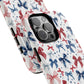 Patriotic Coquette Tough iPhone Magnetic Case, Stylish Gift for Her, Summer Celebrations, Cute Bow Design