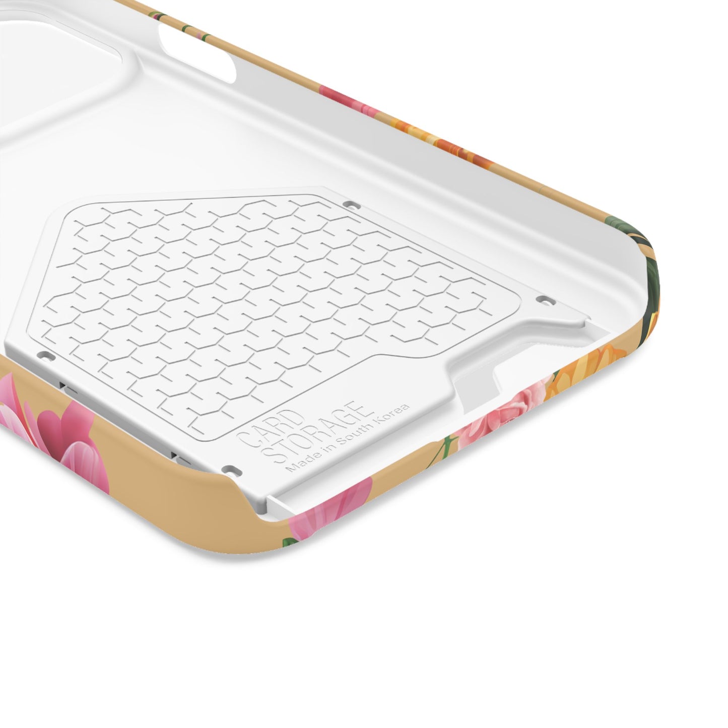 Floral Bible Verse Phone Case with Card Holder — "Let Your Light Shine" (Matthew 5:16)