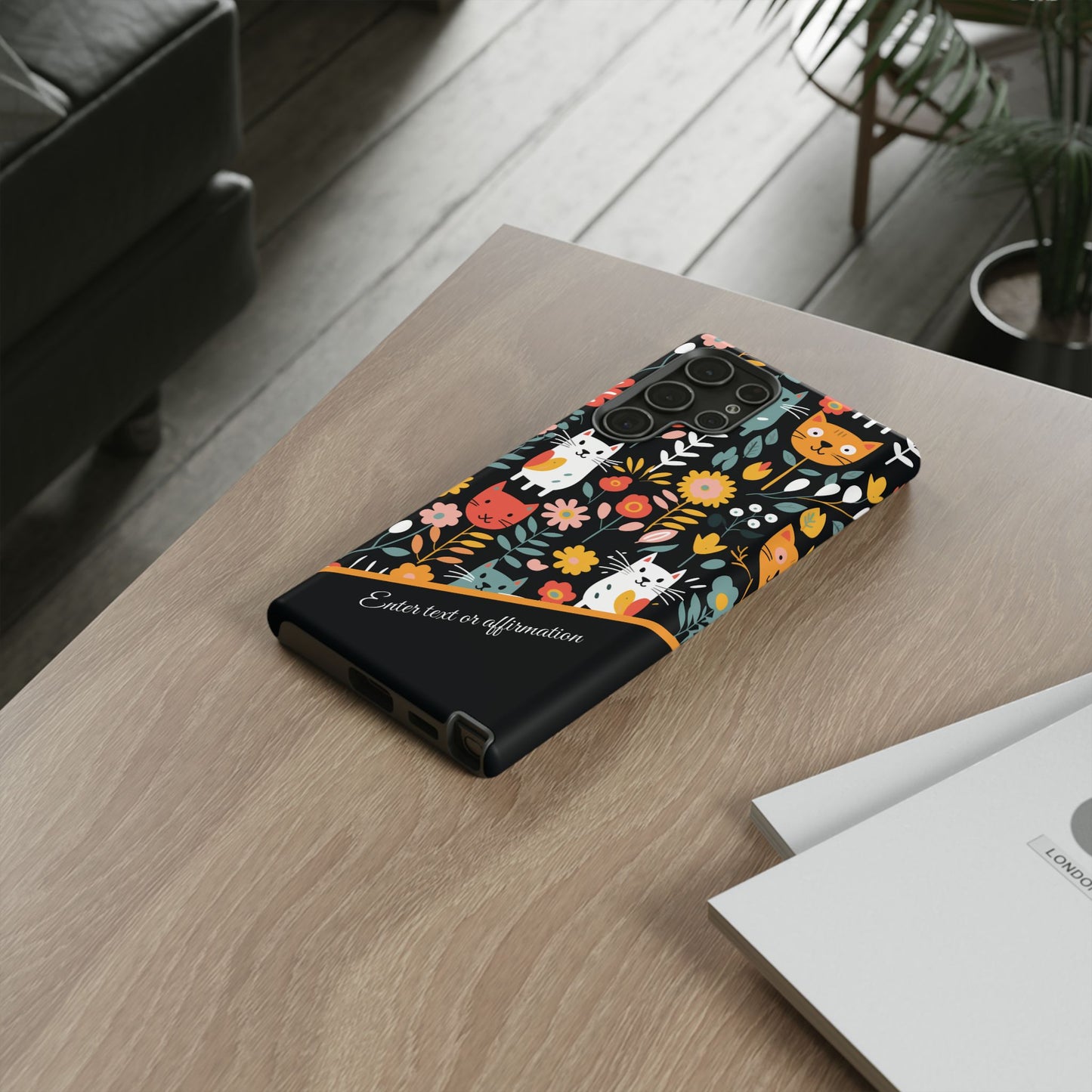 Personalized Whimsical Feline Garden Google and Samsung Tough Cases