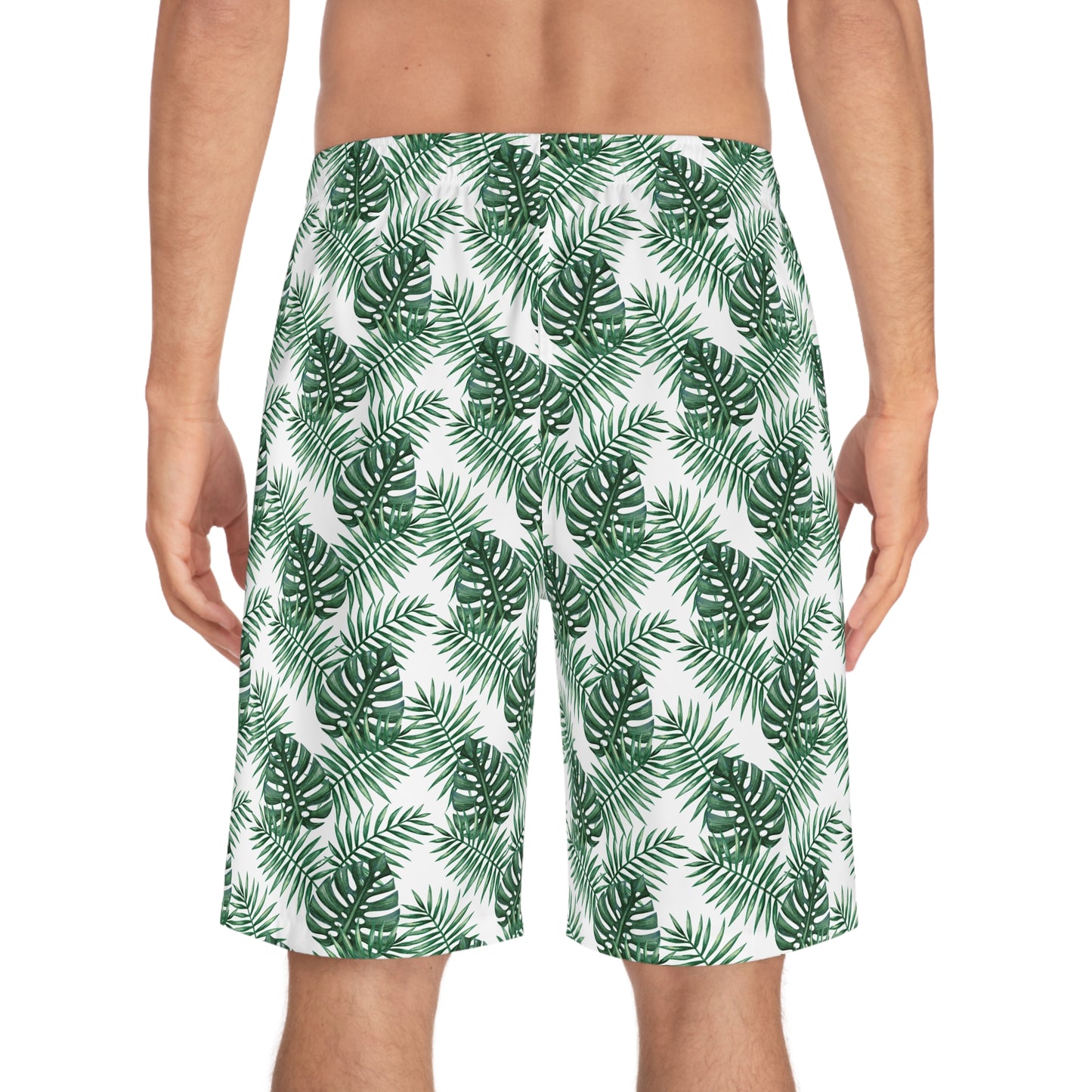 White Tropical Bliss Men's Board Shorts (AOP)- (PY)