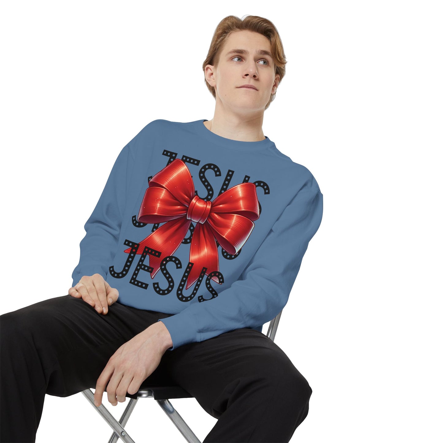 JESUS Charm Unisex Garment-Dyed Sweatshirt