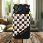 Groovy Checkered Bloom iPhone Case, Tough Magnetic Cases for Women, Stylish iPhone Cover, Trendy Floral Print, Gift for Her, Everyday Accessories