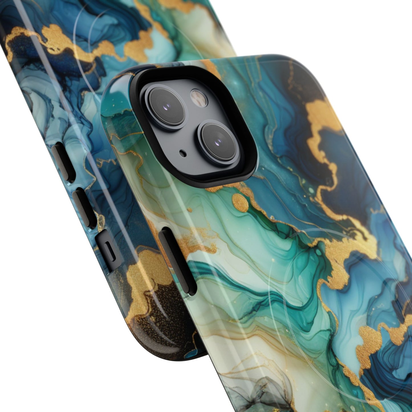 Ocean Quartz Luxe Marble Pattern Tough Magnetic iPhone Case, Phone Accessories, Luxury Gift, Durable iPhone Cover, Unique Design for iPhone Users.