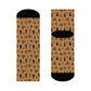 Winter Wonderland Brown Crew Socks - Soft & Elastic Polyester/Spandex Blend - One Size Fits All