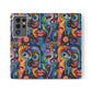 Psychedelic Visions Vibrant Art Flip iPhone and Samsung Phone Case - Colorful Faces Design for Phone Protection