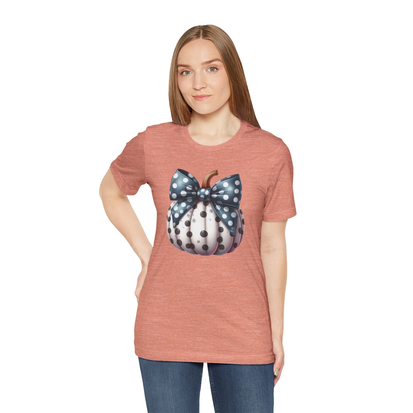 Polka Dot Pumpkin Charm Unisex Jersey Short Sleeve Tee