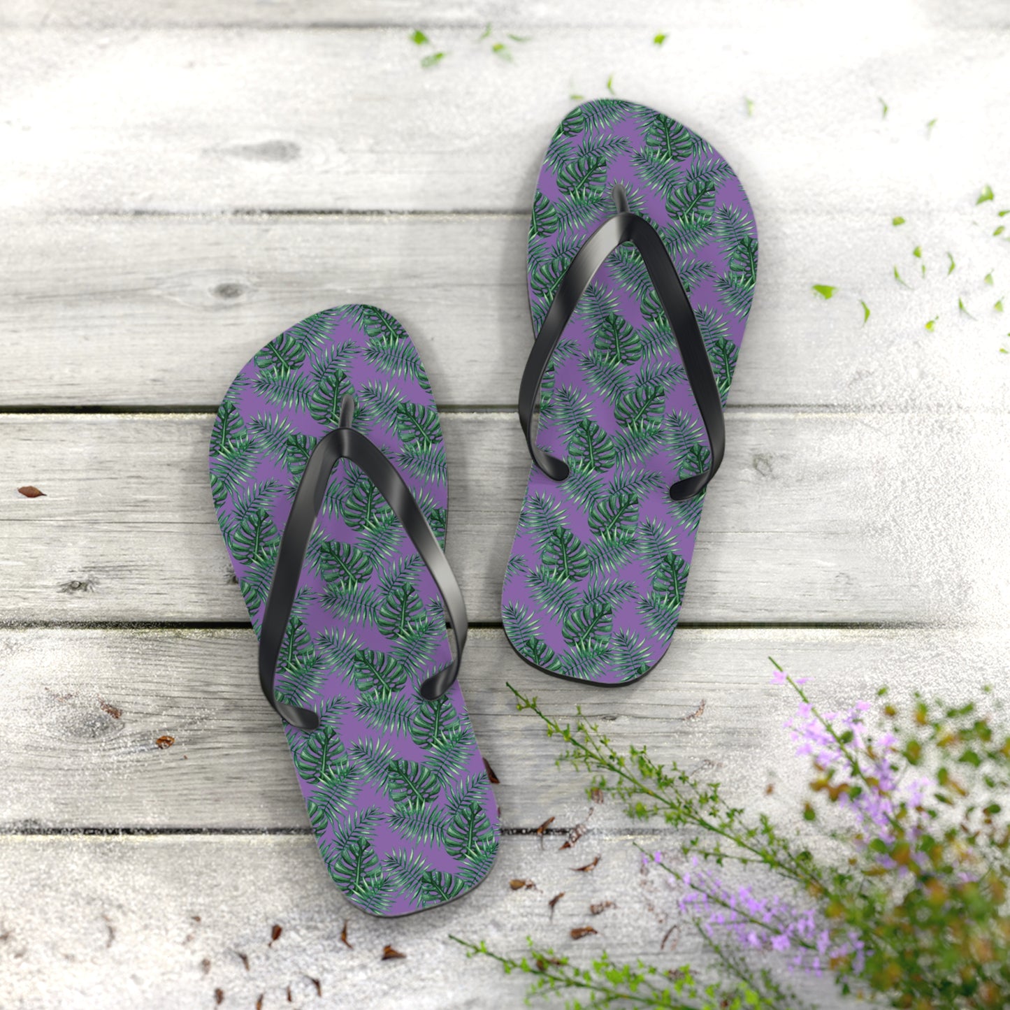 Purple Tropical Bliss Flip Flops