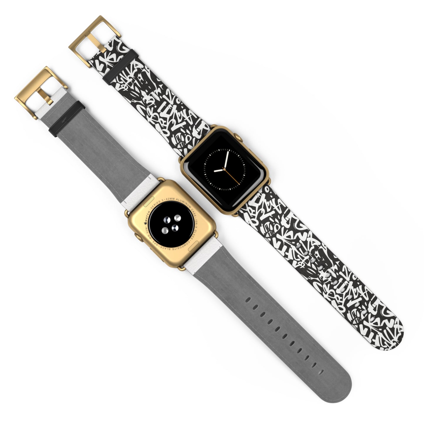 Urban Graffiti Print Watch Band - Trendy Accessory for Everyday Use,