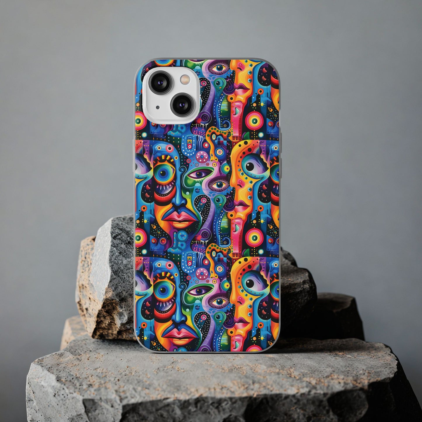 Psychedelic Visions Flexi iPhone and Samsung Case - Colorful Abstract Design.