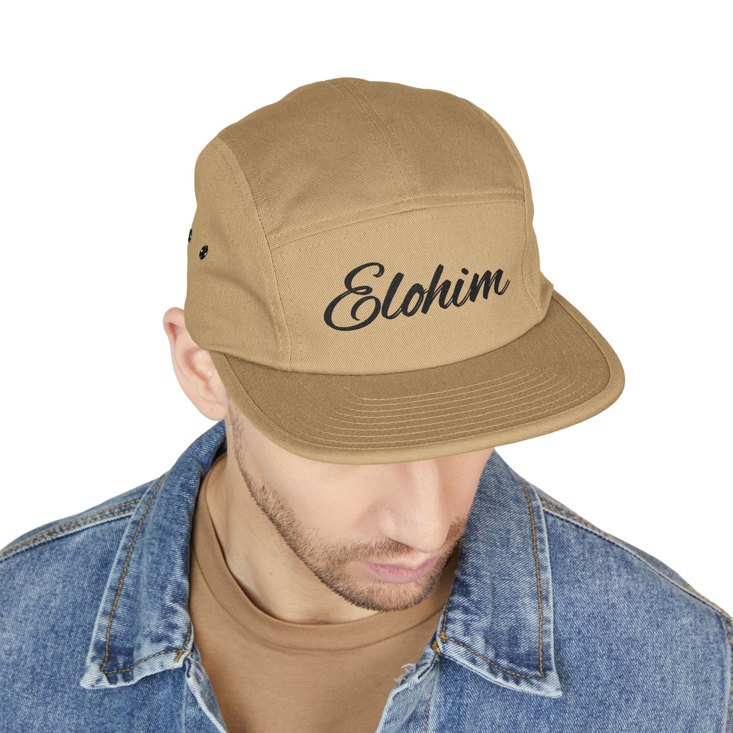Embroidered 'ELOHIM, GENESIS 1:1'  5 Panel Cap, Trendy Hat, Outdoor Gear, Streetwear Accessory, Unique Gift, Fashion Statement