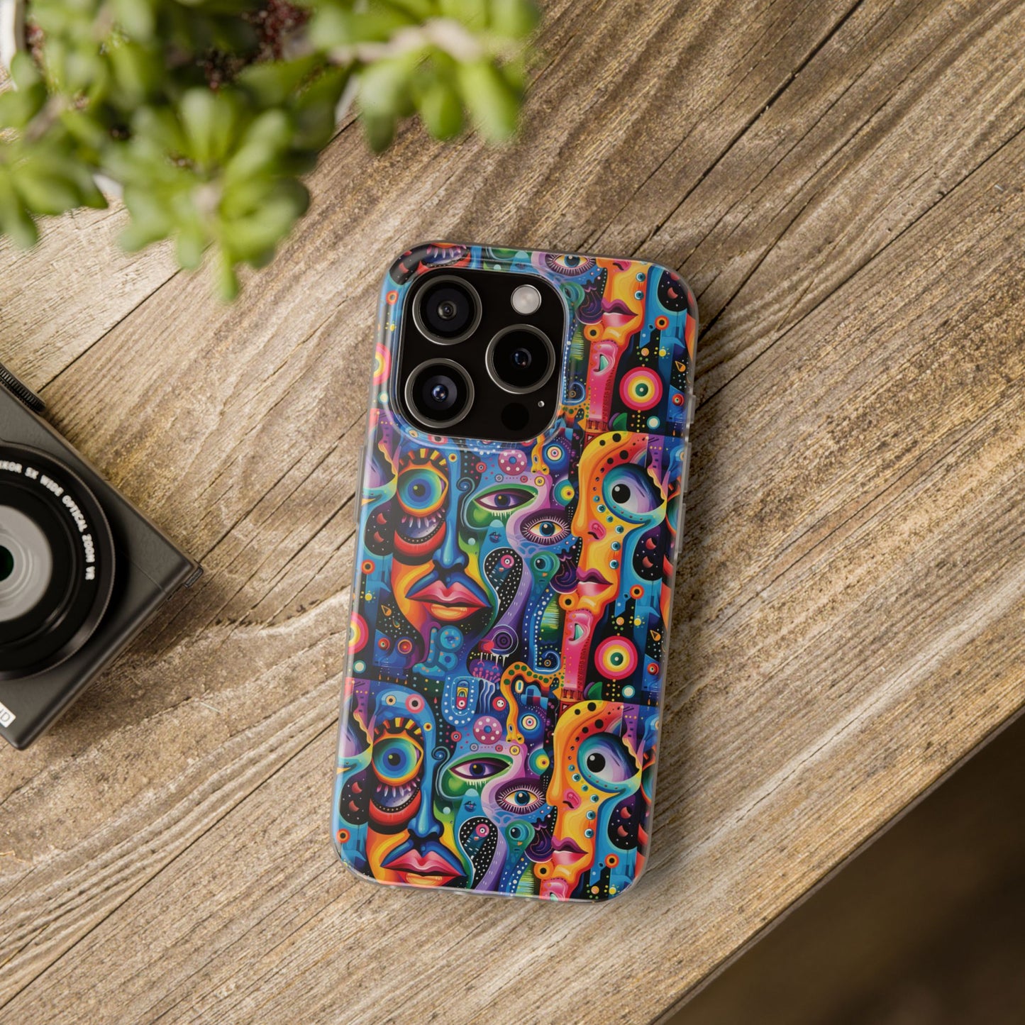 Psychedelic Visions Flexi iPhone and Samsung Case - Colorful Abstract Design.