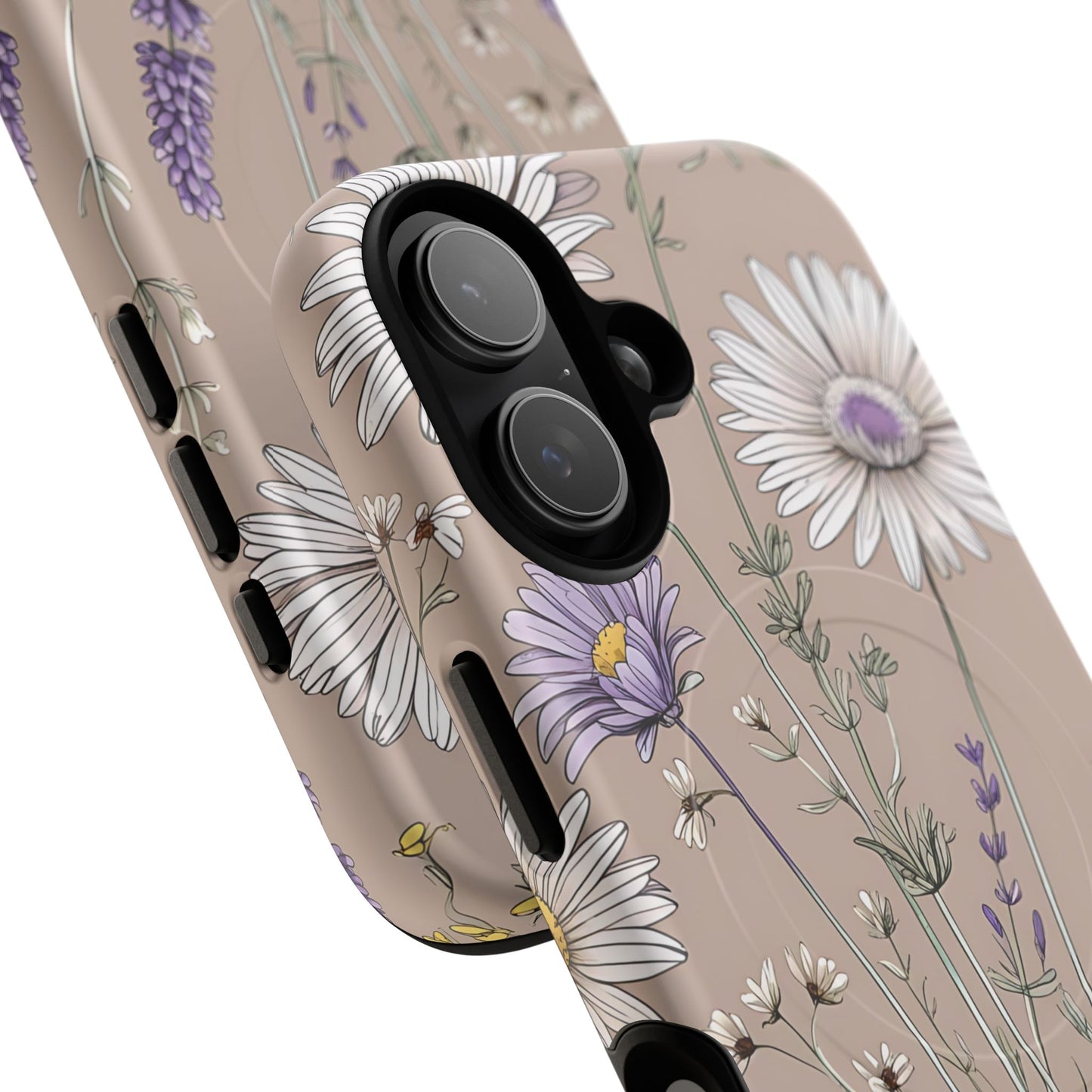 Lavender Floral Tough Magnetic Phone Case | Durable Protective Cover, Flower Design, Gifts for Her, Phone Accessories, Nature Lover