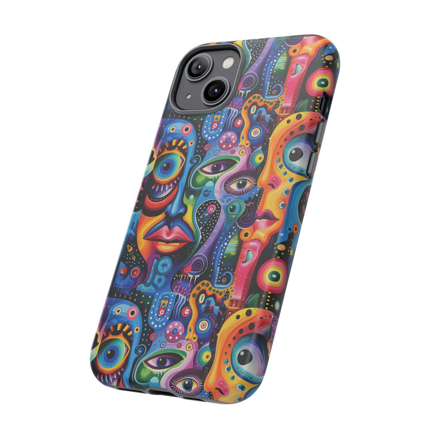Psychedelic Visions Colorful Art iPhone Case - Tough Cases with Vibrant Abstract Design
