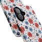 Patriotic Floral Dreams Tough Magnetic iPhone Cases, Durable, Stylish, Gift for Her, Protective Phone Cover, Spring Floral Design