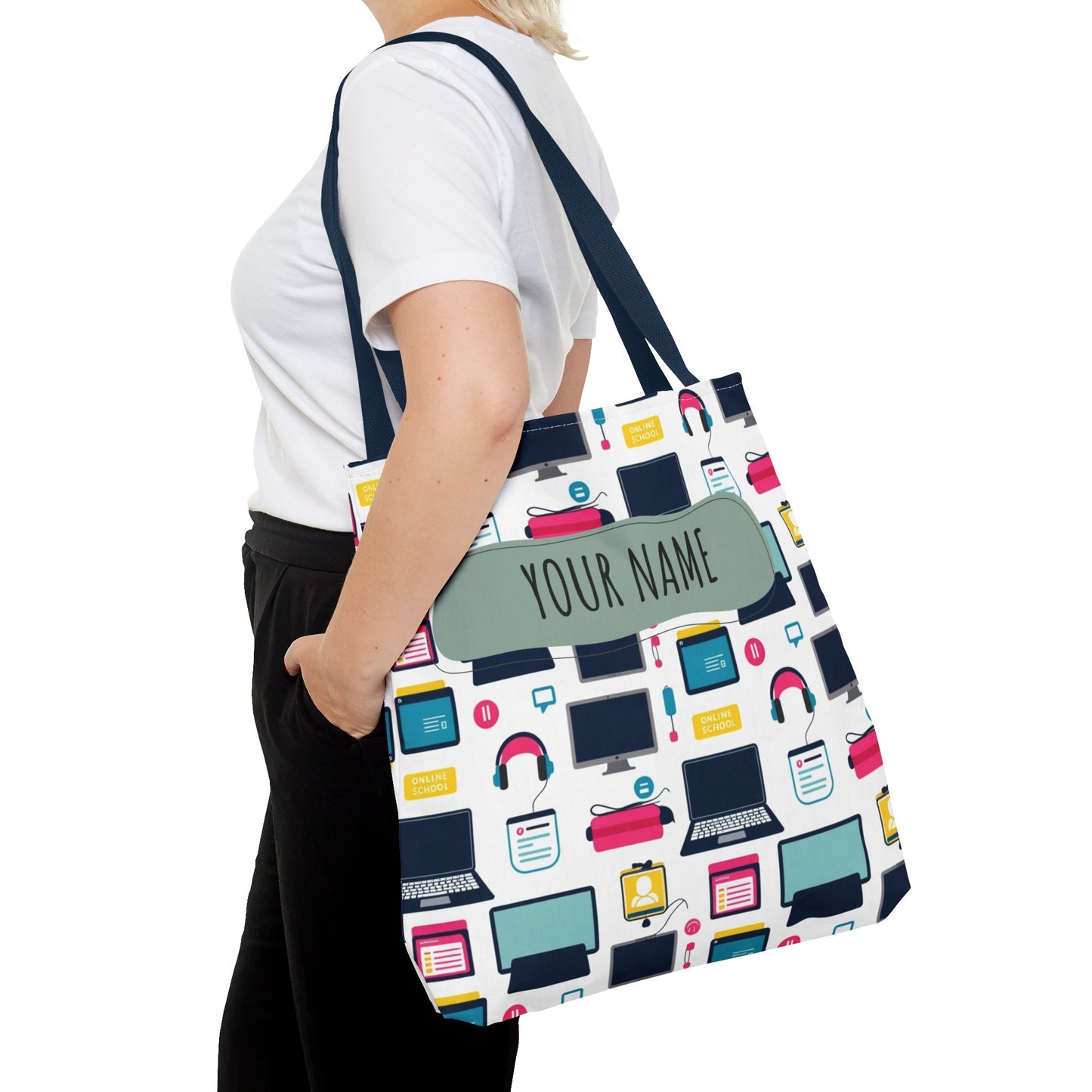 Techie Tote Bag - Stylish Personalized Tote for Students, Gift for Tech Lovers, Eco-Friendly Shopping Bag, Back to School.