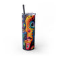 Psychedelic Visions Skinny Tumbler with Straw, 20oz