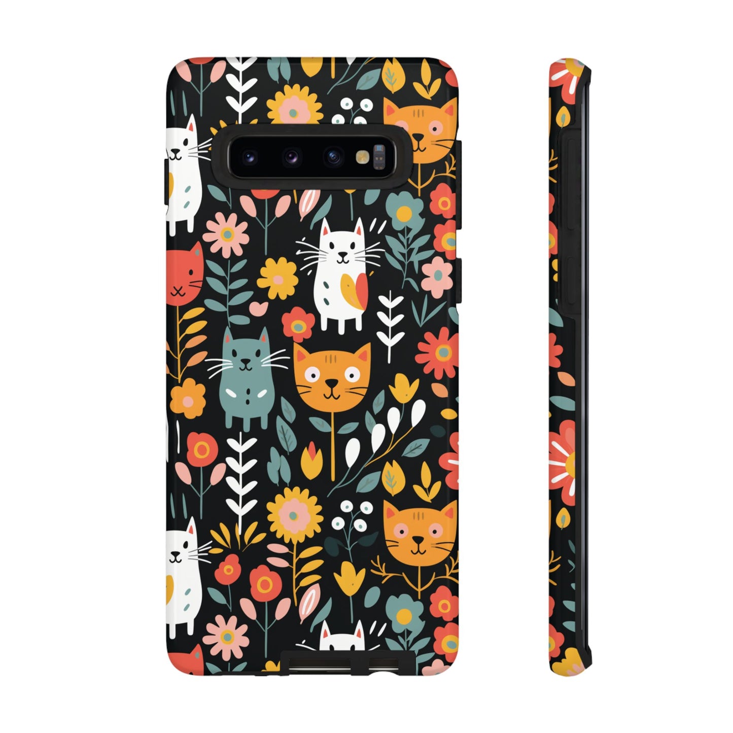 Whimsical Feline Garden iPhone, Samsung or Google Pixel Tough Cases
