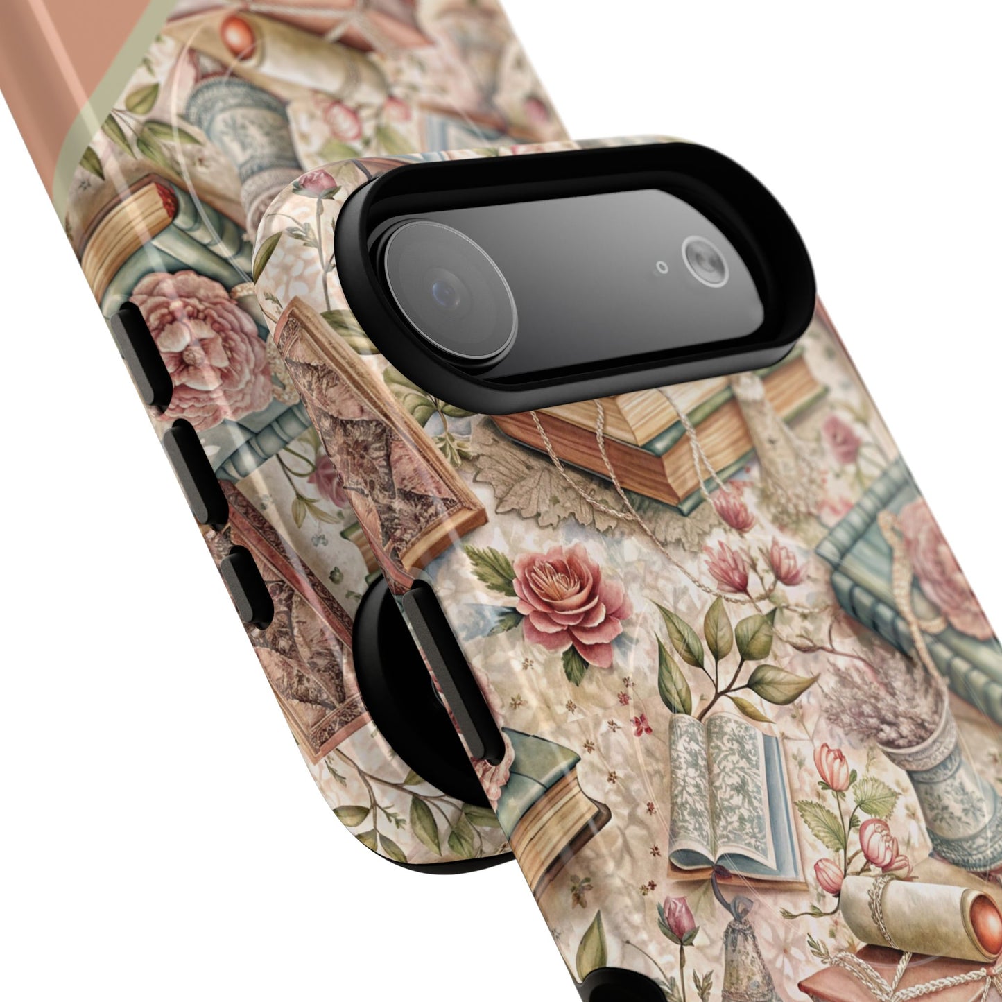 Persoonalized Vintage Book Lover's Tough Magnetic iPhone Case, Literary Gifts, Floral Design, Bookish Aesthetic, Unique Gift for Readers, Protective Case