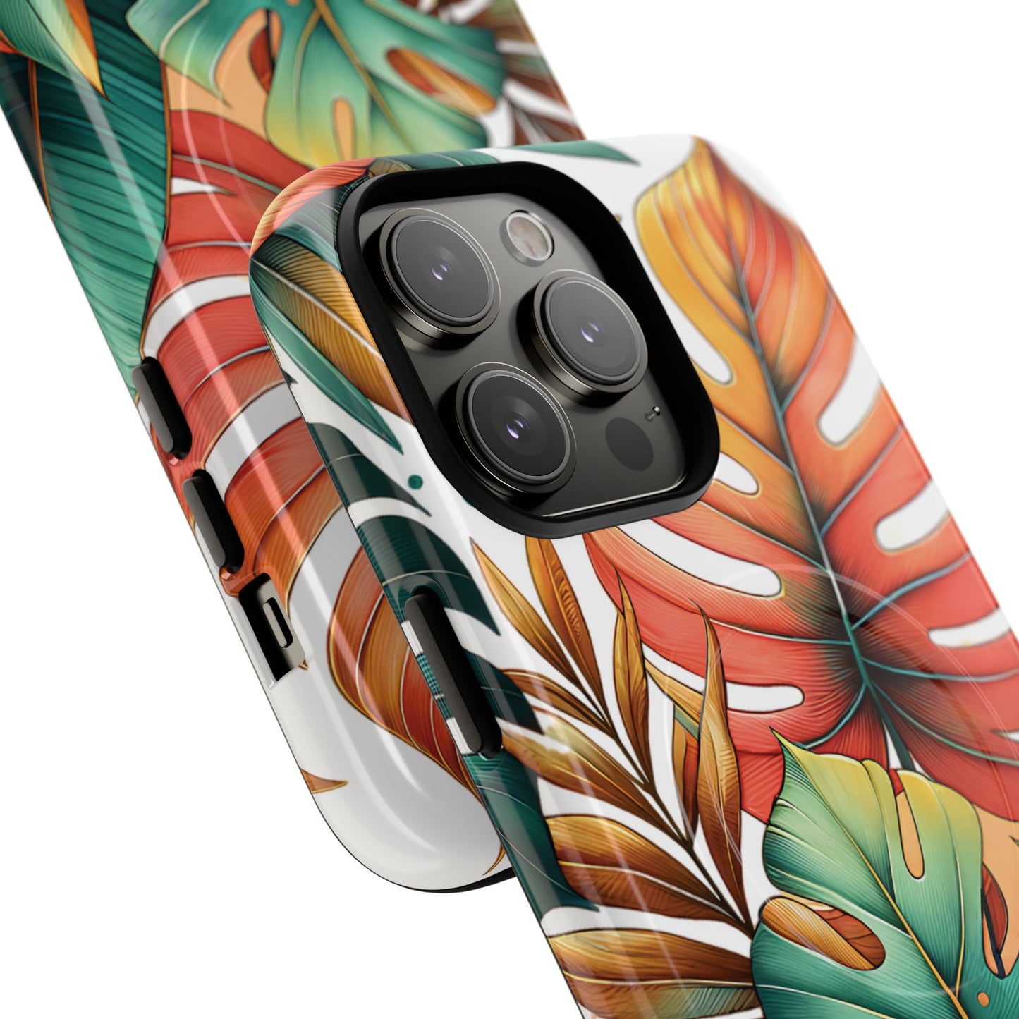 Tropical Monstera Leaf Phone Case - Stylish Tough Magnetic Cases, Floral Protection, Summer Vibe, Gift for Nature Lovers, Trendy Mobile Accessories