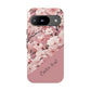 Personalized Cherry Blossom Tough Phone Case — Pink Floral Protective Case for Samsung & Google