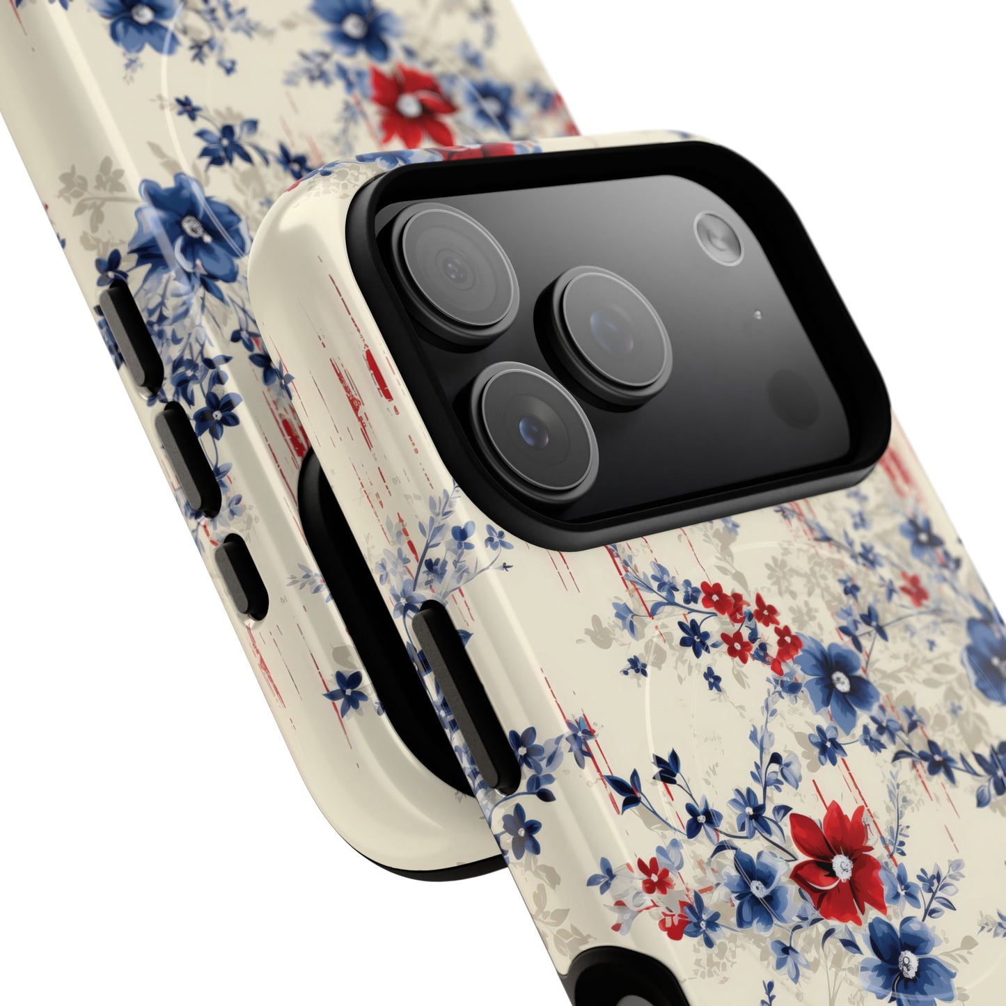 Americana Blossom Drift Tough Magnetic iPhone Case - Durable, Chic, Personalized for Floral Lovers, Gift for Her, Spring Style, iPhone Accessories